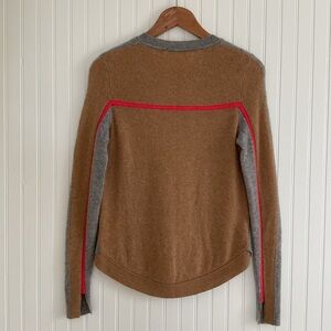 White + Warren Cashmere Color-Block Cashmere Sweater